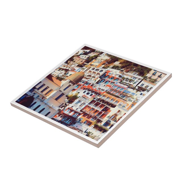 ldp POSITANO - Staden - kyrkan Santa Maria Assunta Kakelplatta (Sidan)