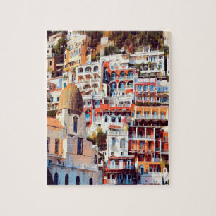 ldp POSITANO - Staden - kyrkan Santa Maria Assunta Pussel