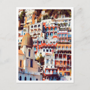 ldp POSITANO - Staden - kyrkan Santa Maria Assunta Vykort