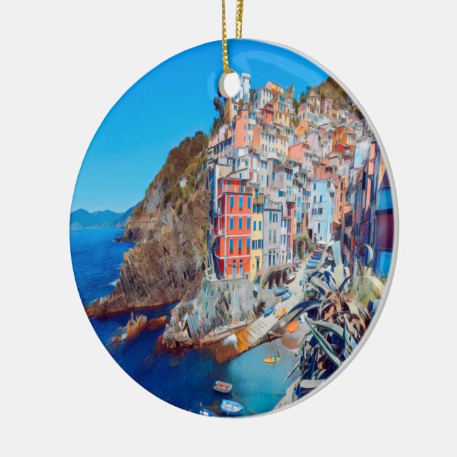 ldp RIOMAGGIORE - Cinque Terre - Julgransprydnad Keramik (Vänster)