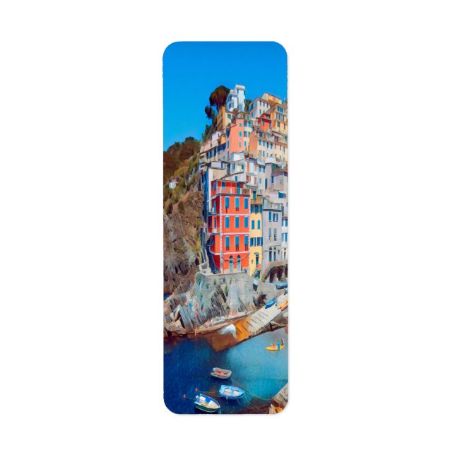 ldp RIOMAGGIORE - Cinque Terre - Returadress Etikett (Framsidan)