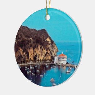 ldp SANTA CATALINA ISLAND - hamn - Julgransprydnad Keramik