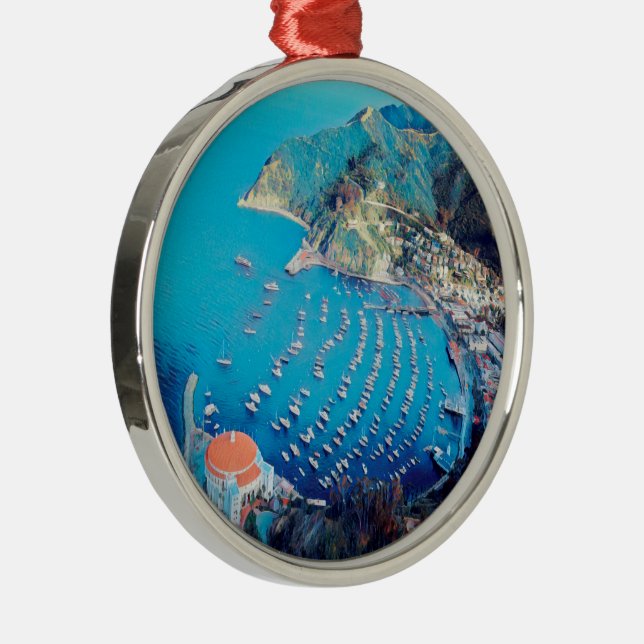 ldp SANTA CATALINA Island - Kalifornien - hamn Julgransprydnad Metall (Höger)