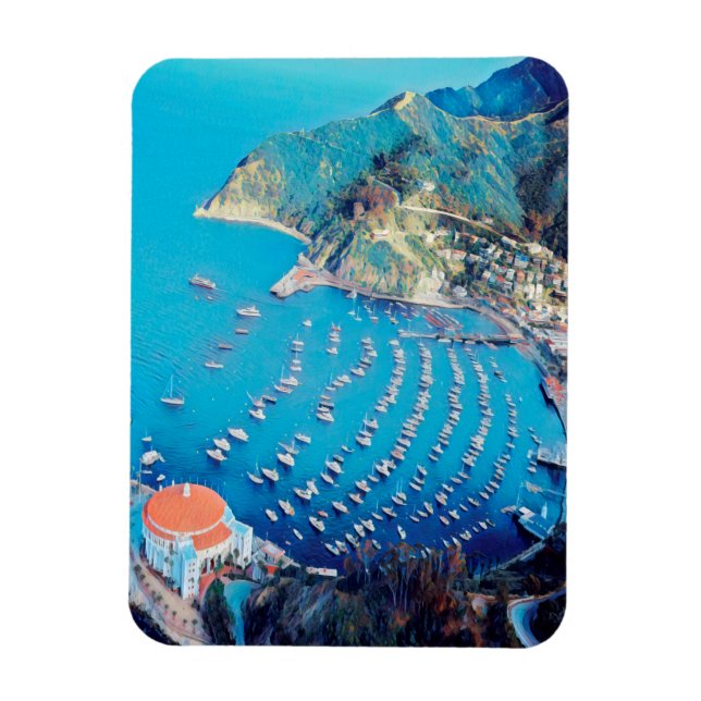 ldp SANTA CATALINA Island - Kalifornien - hamn Magnet (Vertikal)