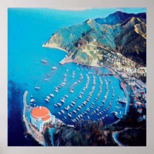 ldp SANTA CATALINA Island - Kalifornien - hamn Poster