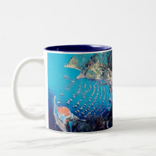 ldp SANTA CATALINA Island - Kalifornien - hamn Två-Tonad Mugg