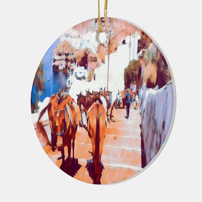 ldp SANTORINI - Donkey trail - Fira - Julgransprydnad Keramik (Vänster)