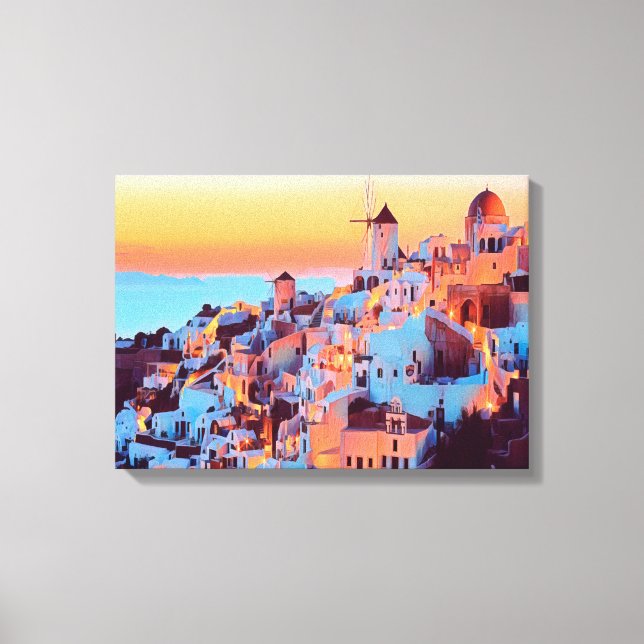 ldp SANTORINI - panorama - efter nigth - Canvastryck (Framsida)