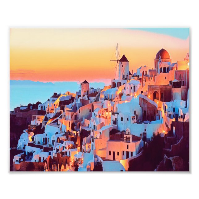 ldp SANTORINI - panorama - efter nigth - Fototryck (Framsidan)