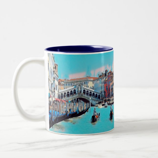 ldp VENICE - gondol - rialto - Två-Tonad Mugg (Vänster)