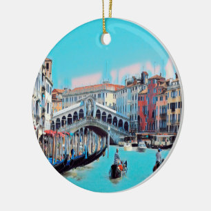 ldp VENICE - gondolas - rialto - Julgransprydnad Keramik