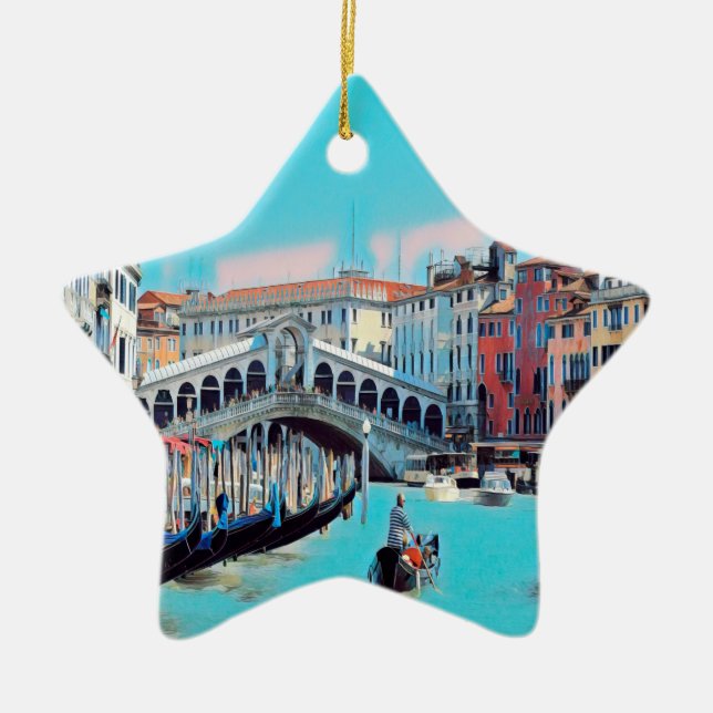 ldp VENICE - gondolas - rialto - Julgransprydnad Keramik (Framsidan)