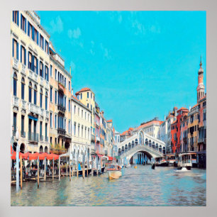 ldp VENICE - Grand Canal - Rialto-stranden - Poster