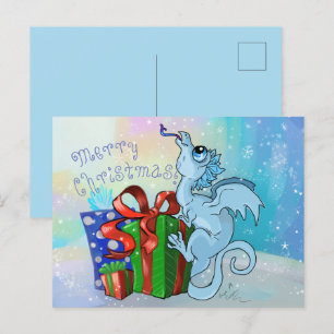 l'Dragon Snowflake Helg Vykort