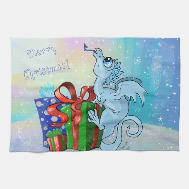 l'Dragon Snowflake Kökshandduk (Horisontell)