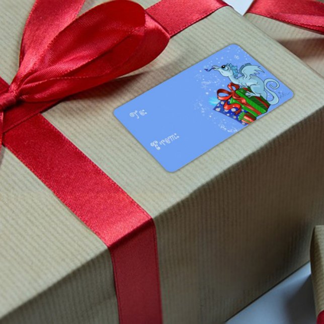 l'Dragon Snowflake to and from Gift Adressetikett (Skapare uppladdad)