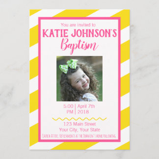 LDS Baptism Investigation GIRL - Gult och Rosa Inbjudningar