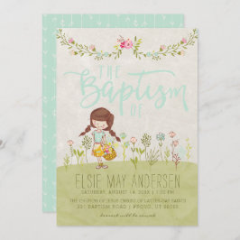 LDS BAPTISM-INVIKELSE | Söt Cute Blommigt Girl Inbjudningar