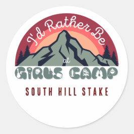 LDS Girls Camp Cute Anpassningsbar Sticker Runt Klistermärke