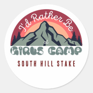 LDS Girls Camp Cute Anpassningsbar Sticker Runt Klistermärke