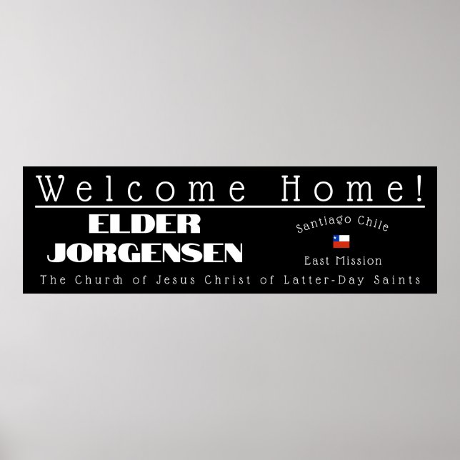 LDS Missionary Welcome Home Anpassningsbar Poster  (Framsidan)