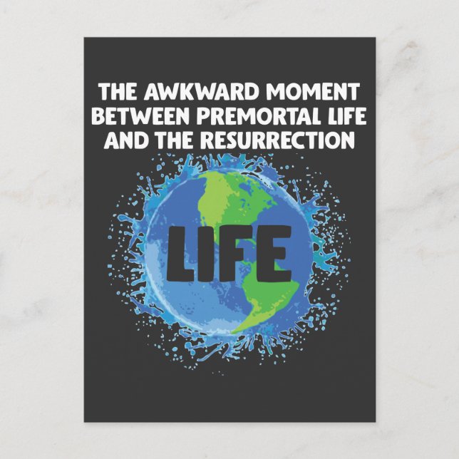 LDS Mormon Life Premortal Resurrection Missionary Vykort (Framsida)
