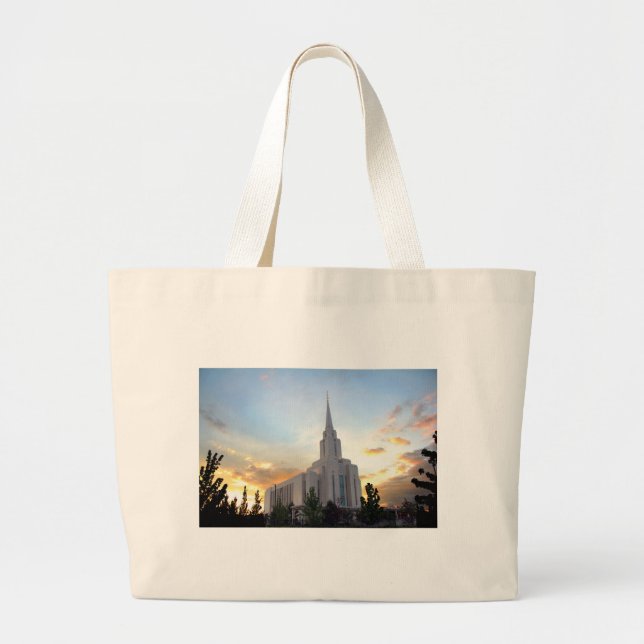 LDS mormon Oquirrh Mountain Utah tempel Jumbo Tygkasse (Framsidan)