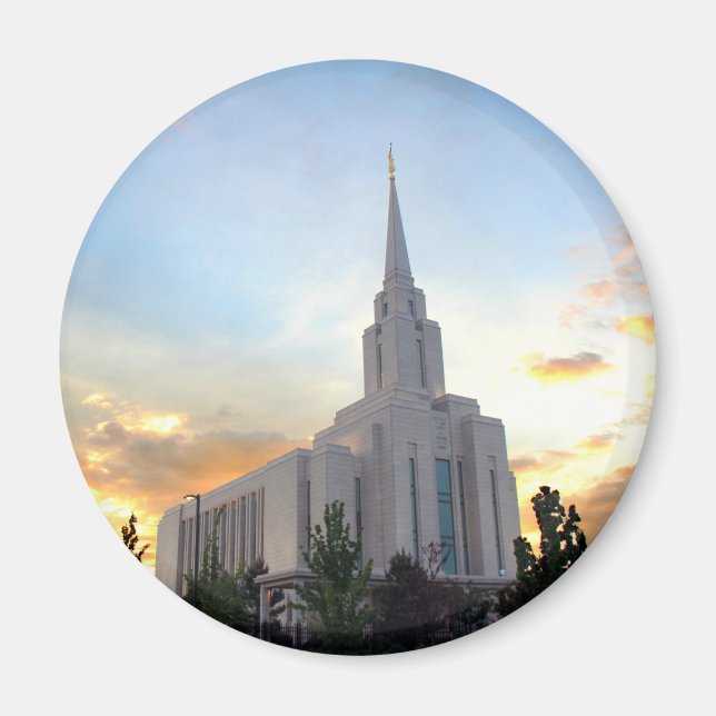 LDS mormon Oquirrh Mountain Utah tempel Magnet (Framsidan)