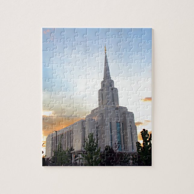 LDS mormon Oquirrh Mountain Utah tempel Pussel (Vertikal)