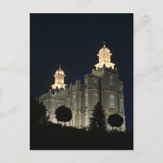 LDS Mormon tempel Logan, Utah Vykort (Framsida)