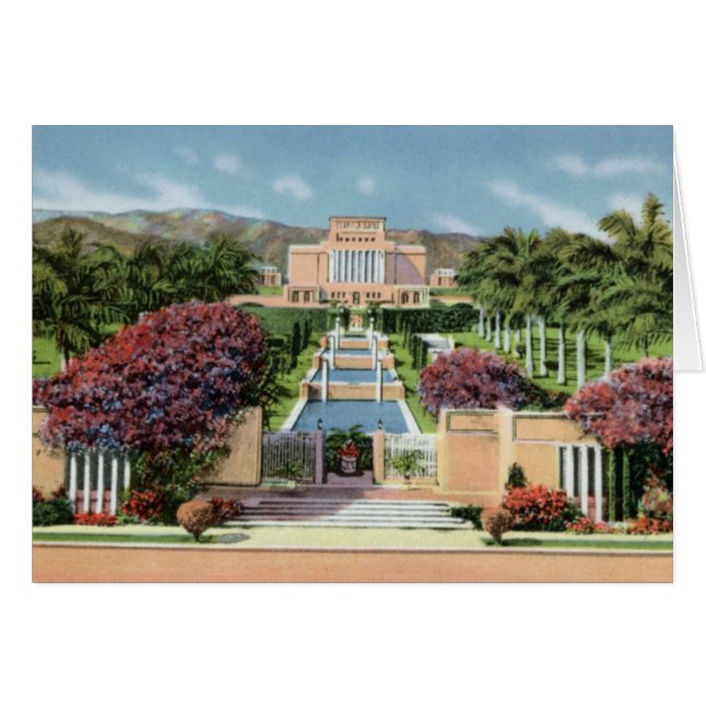 LDS Mormon Temple Laie Oahu Hawaii Hälsningskort (Framsidan Horizontal)