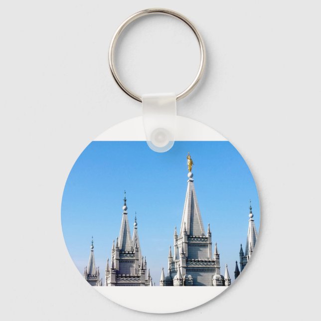 lds salt lake city tempel ängel moroni nyckelring (Framsida)