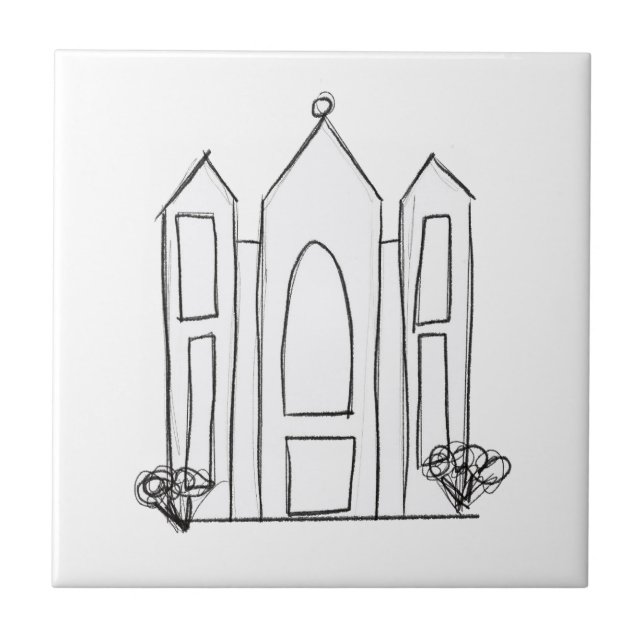 LDS Salt Lake City tempel enkel modern mormon  Kakelplatta (Framsidan)