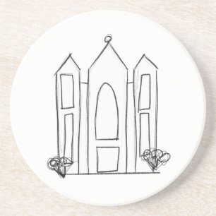LDS Salt Lake City Tempel enkel modern mormon   Underlägg