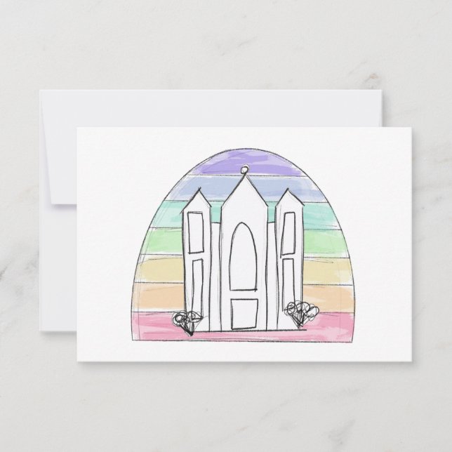LDS Salt Lake City Tempel regnbåge solnedgång morm (Framsida)