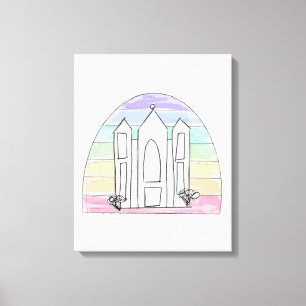 LDS Salt Lake City Tempel regnbåge solnedgång morm Canvastryck