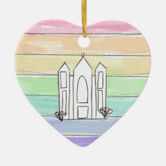 LDS Salt Lake City Tempel regnbåge solnedgång morm Julgransprydnad Keramik