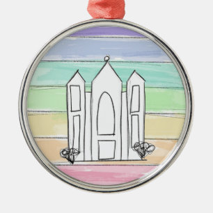 LDS Salt Lake City Tempel regnbåge solnedgång morm Julgransprydnad Metall