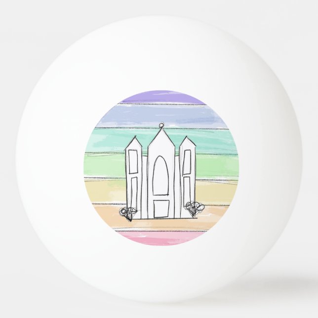 LDS Salt Lake City Tempel regnbåge solnedgång morm Pingisboll (Framsidan)