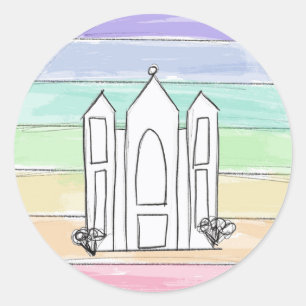 LDS Salt Lake City Tempel regnbåge solnedgång morm Runt Klistermärke