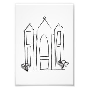 LDS Salt Lake City Temple enkel modern mormon Fototryck