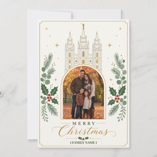 LDS Salt Lake City-templet God Jul Julkort (Framsida)