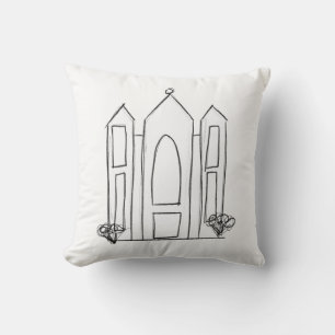 LDS Salt Lake City-templet modern enkel mormonisk Kudde