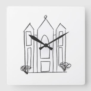 LDS Salt Lake City-templet modern mormon Fyrkantig Klocka