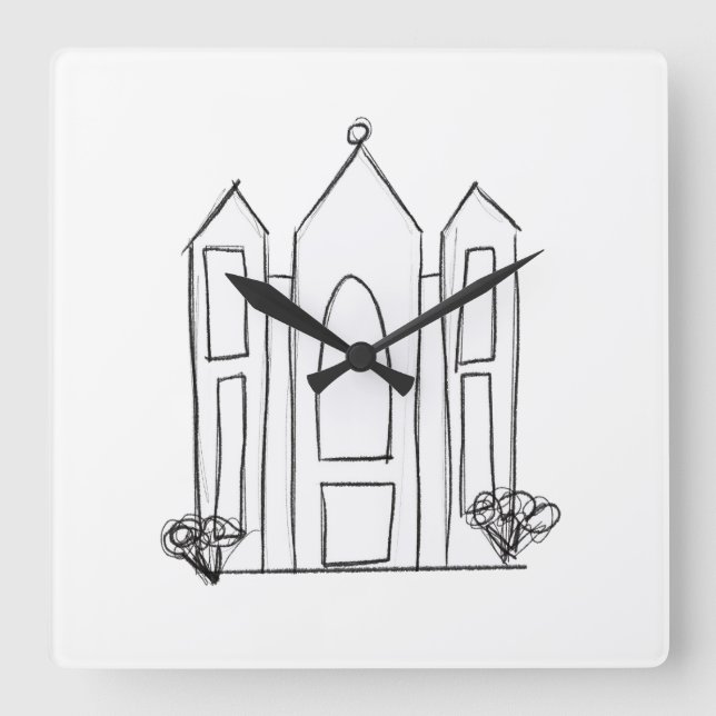 LDS Salt Lake City-templet modern mormon  Fyrkantig Klocka (Framsida)