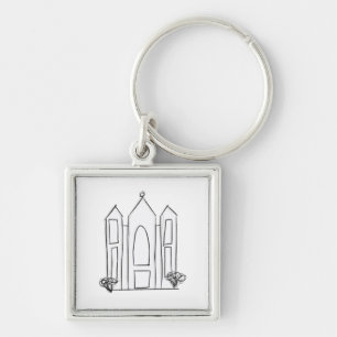LDS Salt Lake City-templet modern mormon  Fyrkantig Silverfärgad Nyckelring