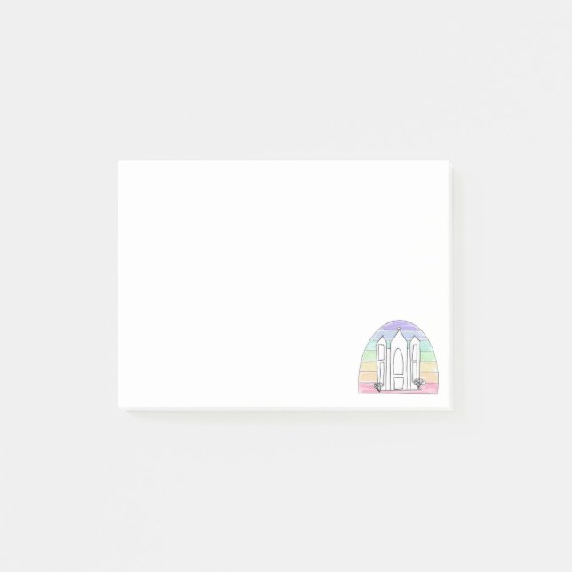 LDS Salt Lake City-templet regnbåge solnedgång mor Post-it Block (Framsida)