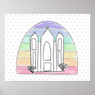 LDS Salt Lake City-templet regnbåge solnedgång mor Poster