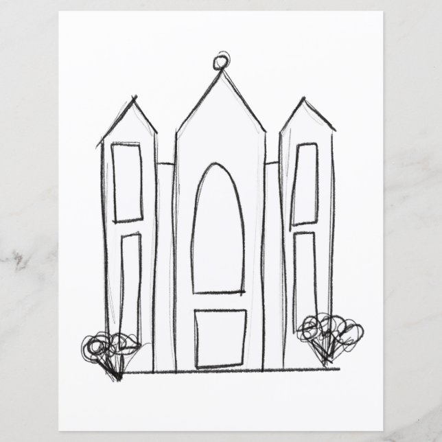 LDS Salt Sjö City Temple enkel modern mormon (Framsida)