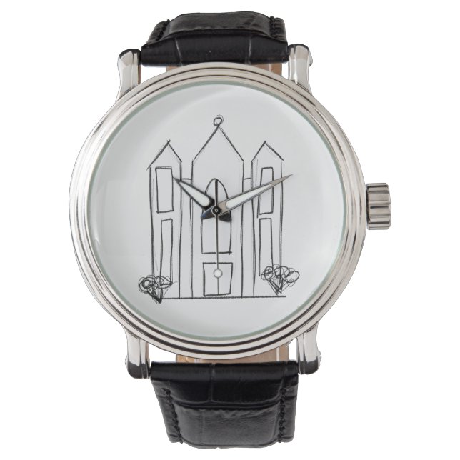 LDS Salt Sjö City Temple enkel modern mormon Armbandsur (Framsida)